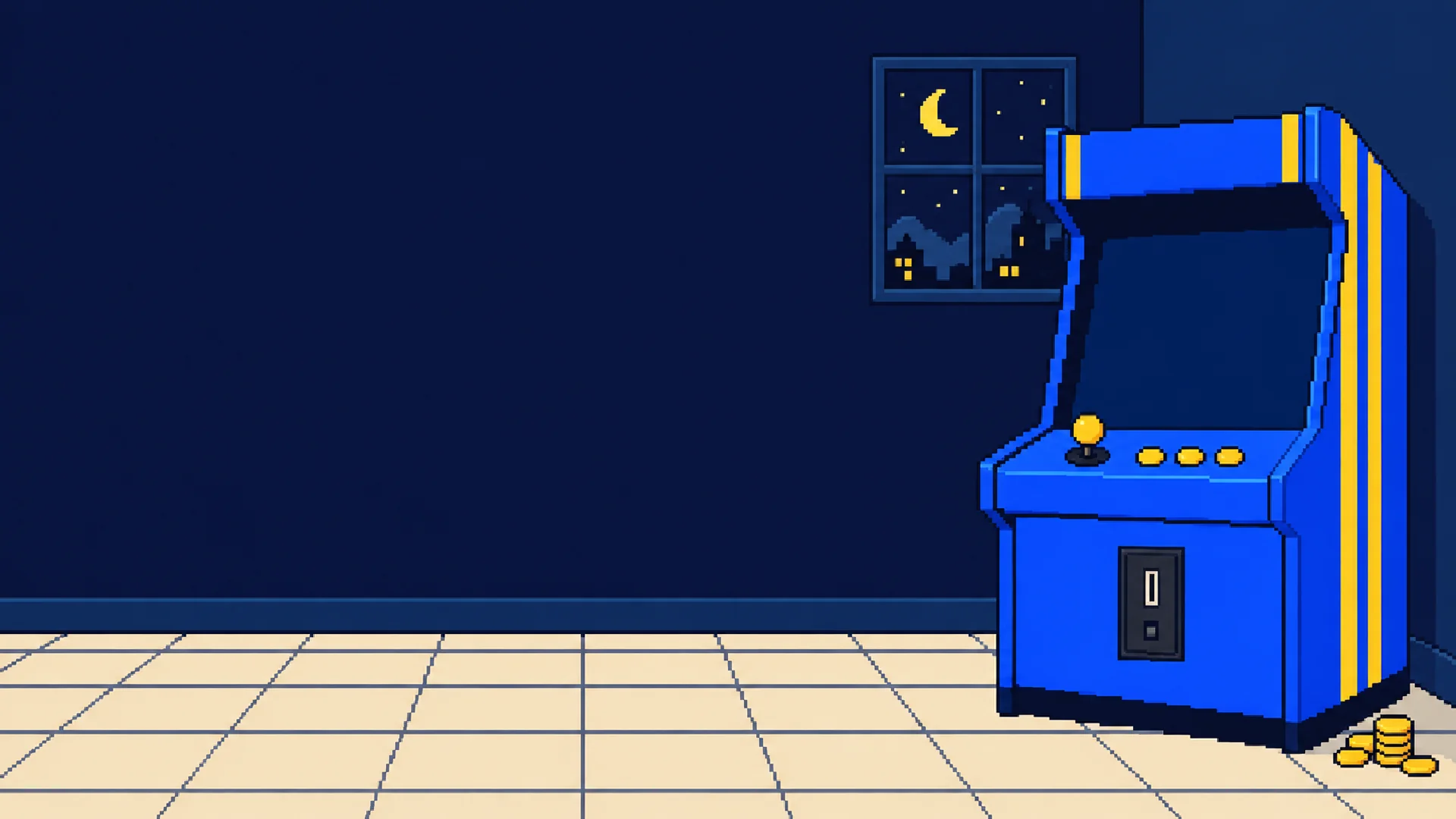 Arcade cabinet in a dark room